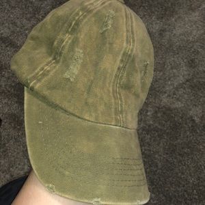 Olive green distressed ball cap